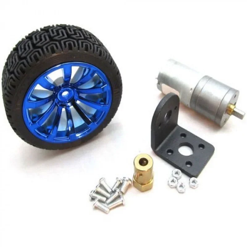 Kit Motor Con Caja Reductora + Rueda 9V 271 Rpm